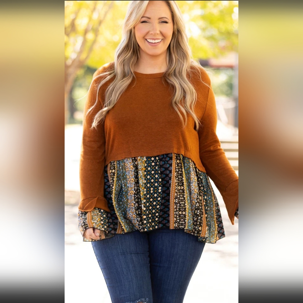 Long-sleeved boho blouse